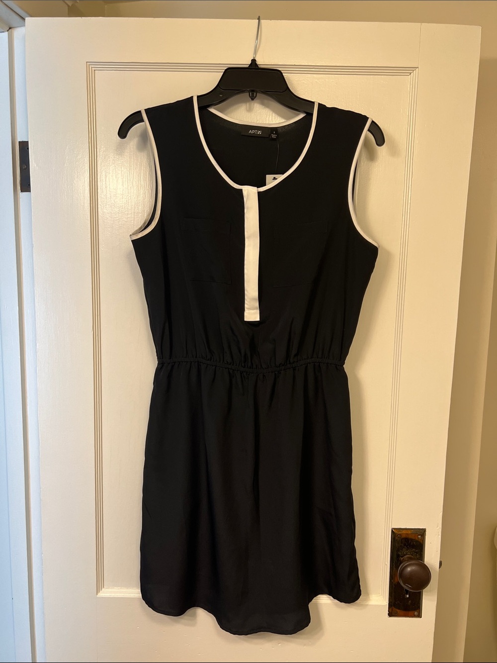 Apt. 9 Black Sleeveless Dress with White Trim
